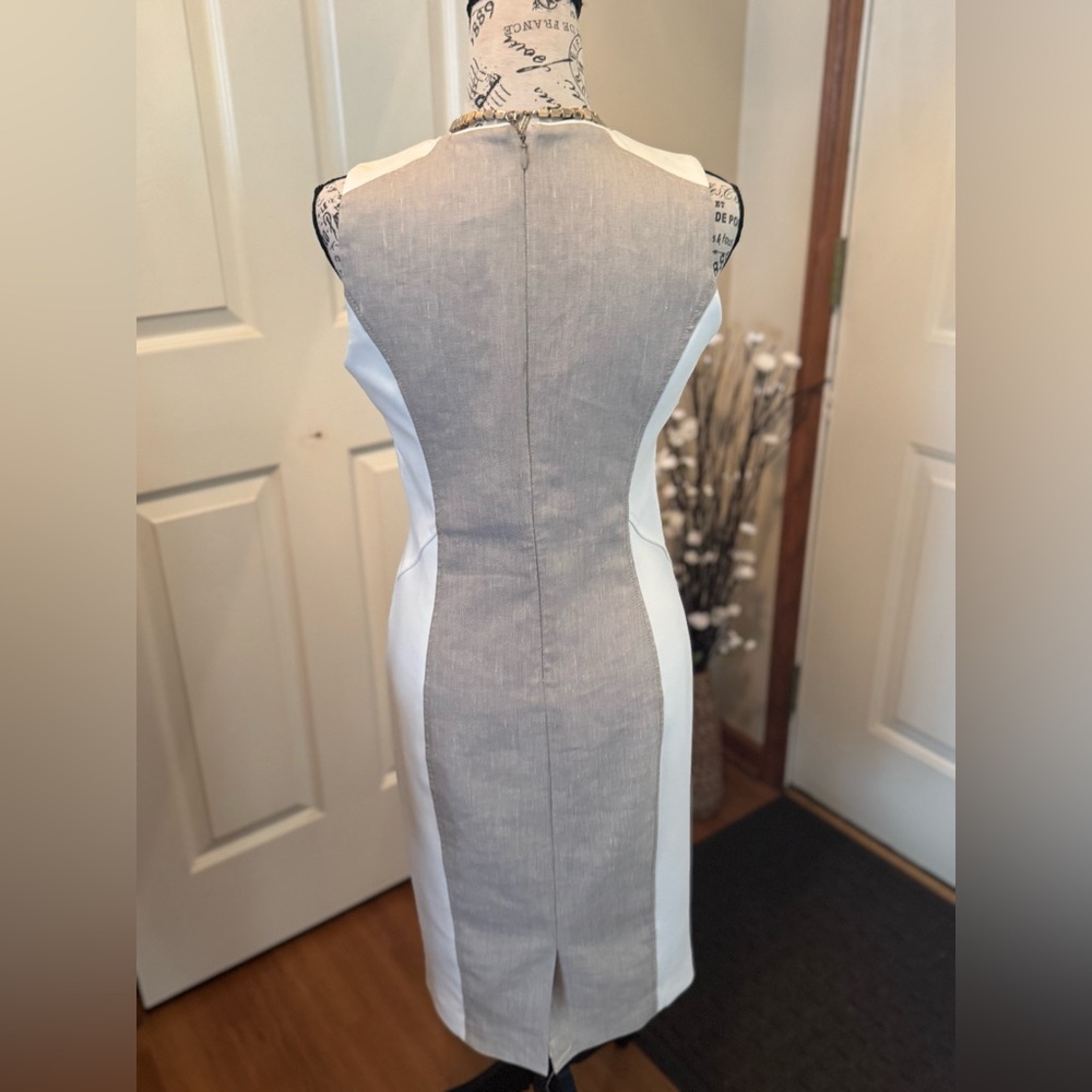 WHBM Tan and White Dress size 4 - Picture 6 of 13